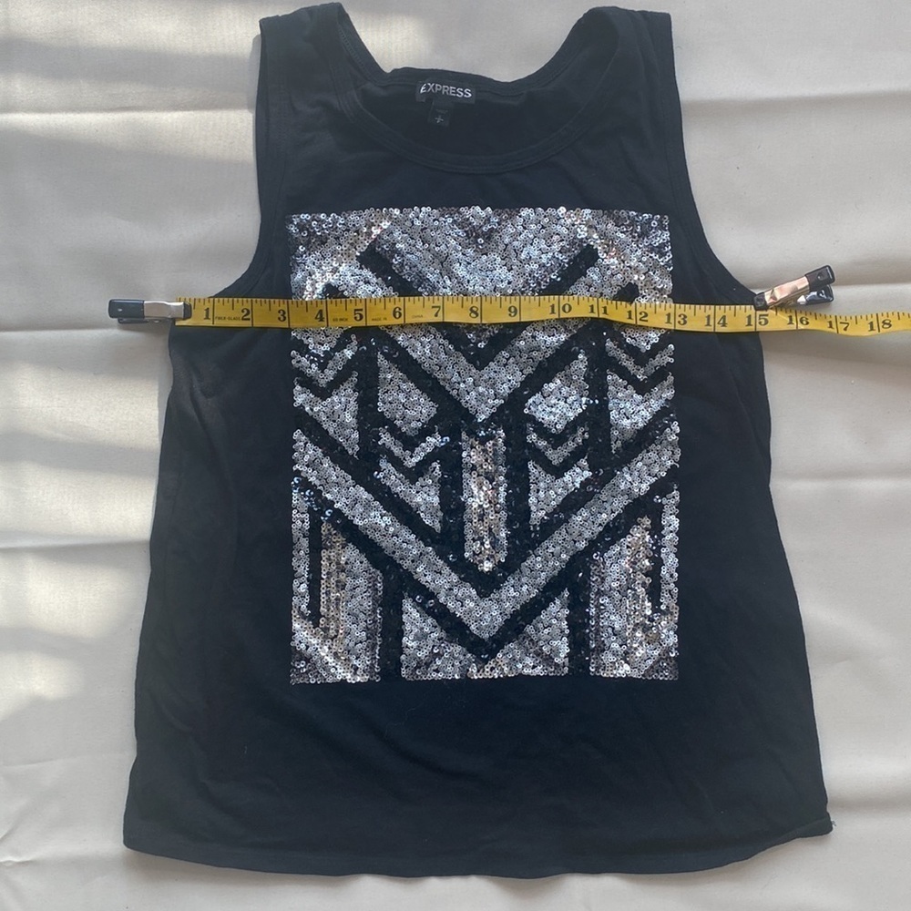 Express Tank Top With Black And Silver Sequin Design - Picture 5 of 10